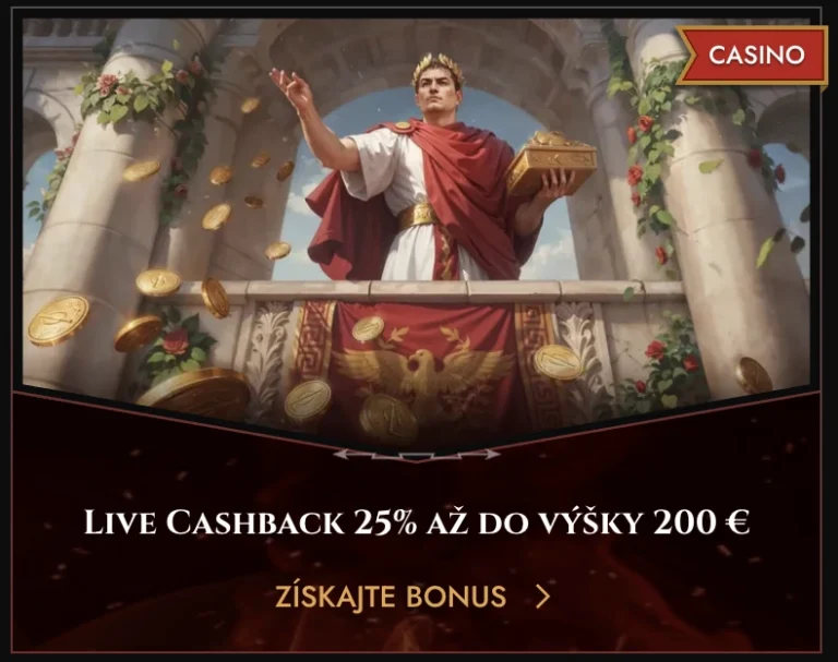 Legiano live cashback 25 % až do 200 €