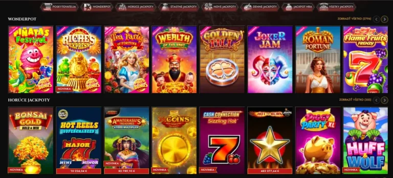 Legiano jackpoty – kategórie WonderPot a Horúce jackpoty s hrami ako Riches Express, Cash Connection Sizzling Hot a Piggy Party XL