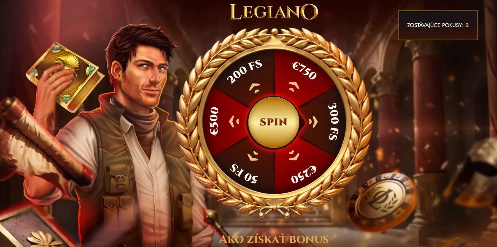Legiano Casino Koleso šťastia – vytočte si uvítací bonus