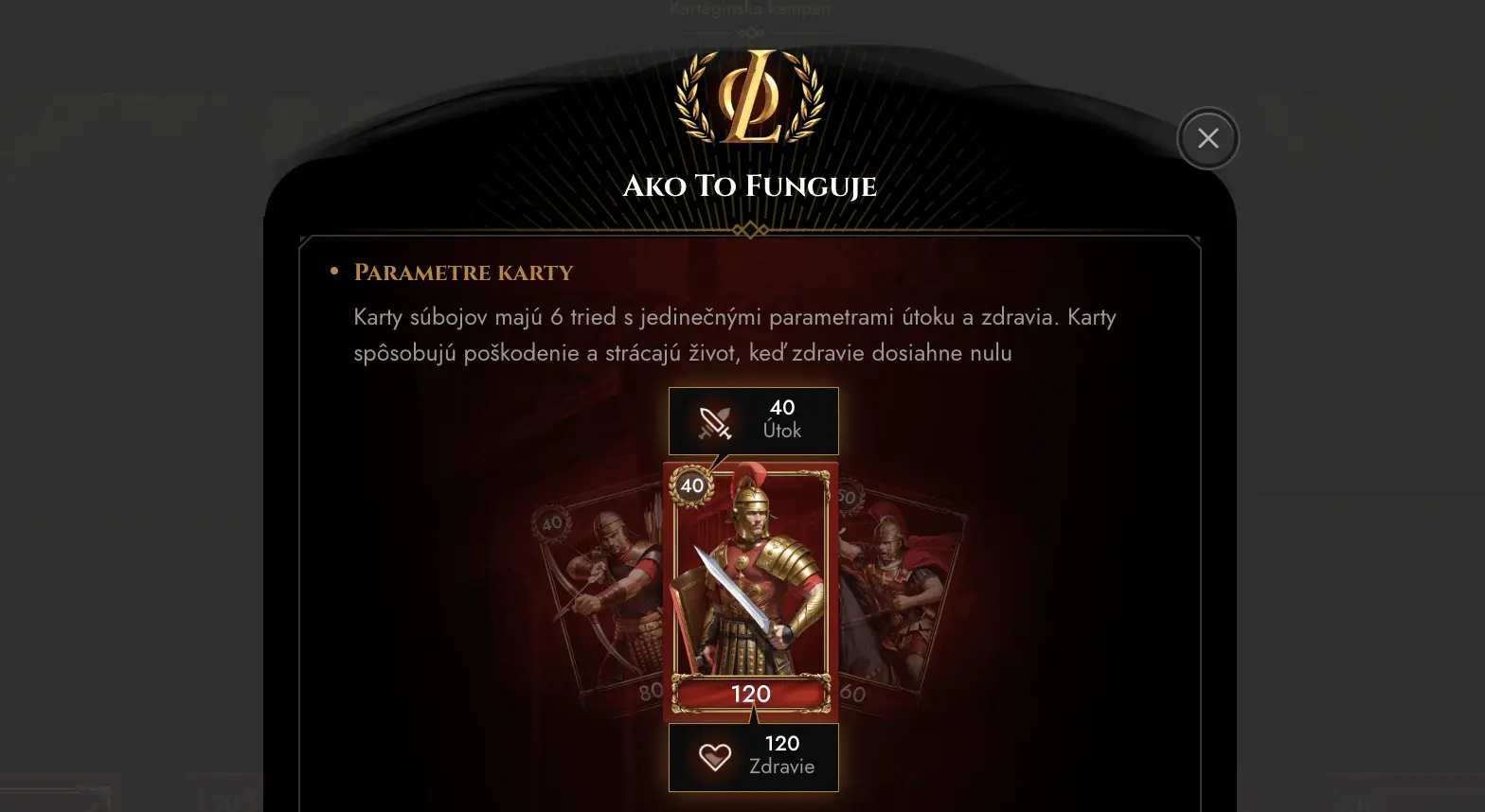 Legiano Clash – parametre armádnej karty (útok a zdravie)