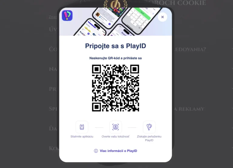 Legiano prihlásenie cez PlayID naskenovaním QR kódu